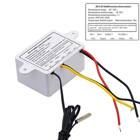 YATE10 ST3008 220V 10A Termostat/ Timer Kontrolörü