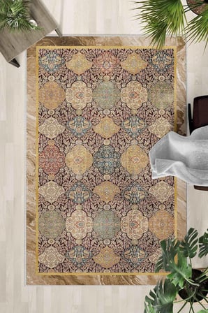 Kaymaz Taban Yıkanabilir Halı – Mutfak, Salon, Yatak Odası için Modern Dijital Baskı Halı (SLNHALI53