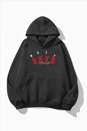 Unisex Yumuşak Dokulu WRST Style Baskılı Tasarım Oversize 3 İplik Hoodie Sweatshirt