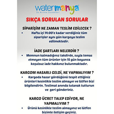 Açık Kasa Su Arıtma Cihazı 6'lı Filtre Seti 10 Aşamalı Vontron Membran (4'lü Mineral Filtre)