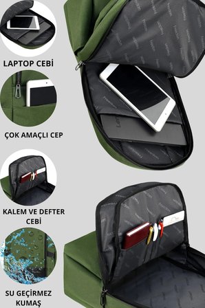 Freedom Laptop Korumali Sirt Cantasi Universite Lise ve Ortaokul Cantasi