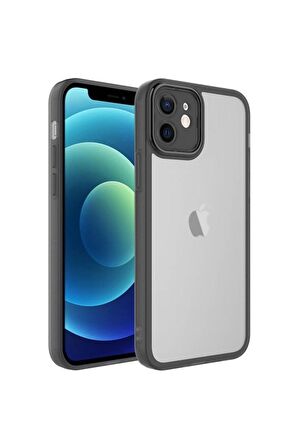 Apple Iphone 12 Ile Uyumlu Kılıf Kamera Korumalı Transparan Arka Yüzey Telefon Kılıfı