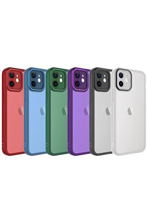 Apple Iphone 12 Ile Uyumlu Kılıf Kamera Korumalı Transparan Arka Yüzey Telefon Kılıfı