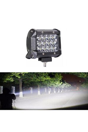 Off Road Led Lamba Delici Beyaz Kare Sis Farı Projektör 36w 12 Led Metal Çalışma Lambası 1 Adet