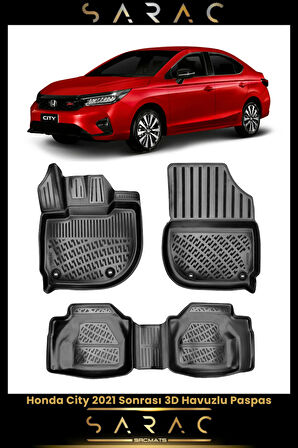 Honda City 2022 Model Araca Özel 3d Havuzlu Paspas