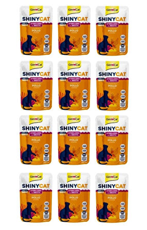 Gimcat Shinycat Pouch Tavuklu Kısırlaştırılmış Kedi Yaş Mama 70 Gr. X 12 Adet