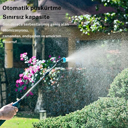 Monozone Elektrikli Basınçlı Su Tabancası Şarj Edilir Elektrikli Bahçe Sulama Püskürtücü 5m Hortum