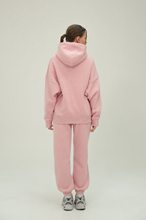 Unisex Oversize Kapüşonlu Sweatshirt ve Eşofman Altı Takımı  %80 Pamuk 3 İplik Kumaş Rahat ve Şık Ta