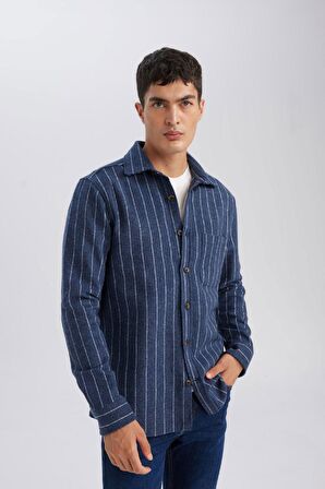 DeFacto Regular Fit Polo Yaka Çizgili Oduncu Uzun Kollu Gömlek A8031AX24AUNV163