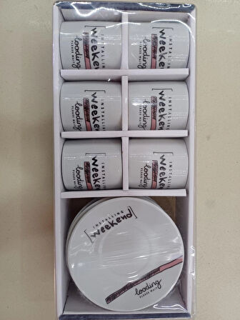 PORSELEN FİNCAN TAKIMI DESENLİ 6 KİŞİLİK