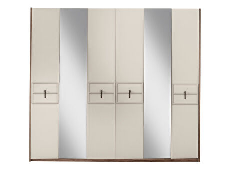 Ay Işığı 6 Kapaklı Aynalı Elbise Dolabı Gardrop 237x60x214 