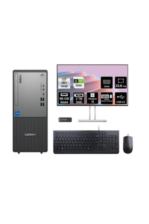 ThinkCentre Neo 50T G5 i7 14700 96GB 2TB SSD RTX5050/8GB W11P Masaüstü Bilgisayar + 23.8"