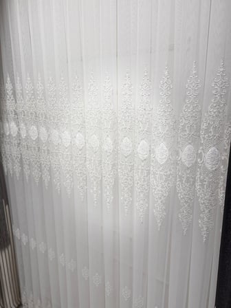 NİVEMESHOME BELYA APLİK4 1/2,5 PİLELİ BAMBU TÜL PERDE
