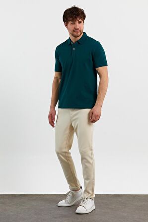 Erkek Basic Polo Yaka Tişört (Regular Fit) Yeşil