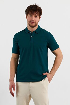 Erkek Basic Polo Yaka Tişört (Regular Fit) Yeşil