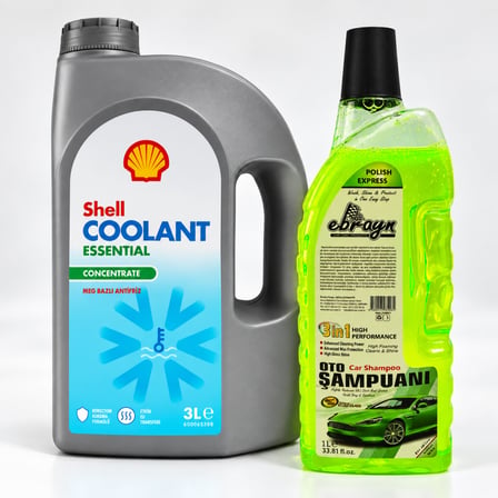 SHELL COOLANT ANTİFRİZ (MAVİ) 3 Litre + Oto Şampuan 1000 ml 