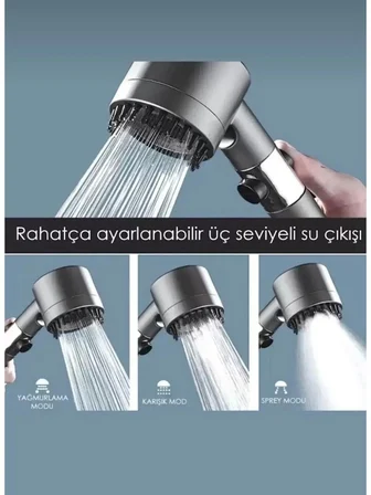 Masaj Özellikli Kireç Önleyici ve Su Tasarruflu Duş Başlığı (10 Adet Yedek Filtreli )