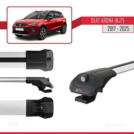 Seat Arona (KJ7) 2017 ve Sonrası ile Uyumlu ACE-1 Ara Atkı Tavan Barı Gri 2 Adet