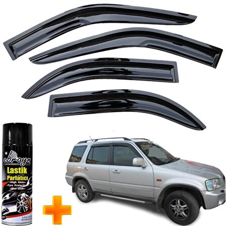 Honda Crv Mügen Cam Rüzgarlığı 1997-2002 Arası 4 Lü Takım +500ml Lastik Parlatıcı