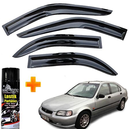 Honda Euro Civic Mügen Cam Rüzgarlığı Sedan 1996-2001 Arası 4 Lü Takım +500ml Lastik Parlatıcı