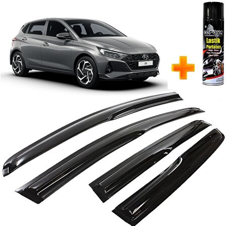 Hyundai I20 Mügen Cam Rüzgarlığı 2020 Sonrası 4 Lü Takım +500ml Lastik Parlatıcı