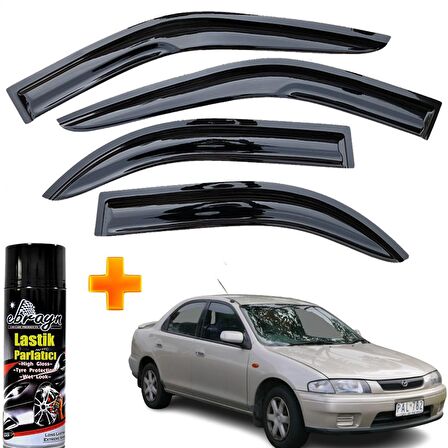Mazda 323 Familia Mügen Cam Rüzgarlığı 1996-1999 Arası 4 Lü Takım +500ml Lastik Parlatıcı
