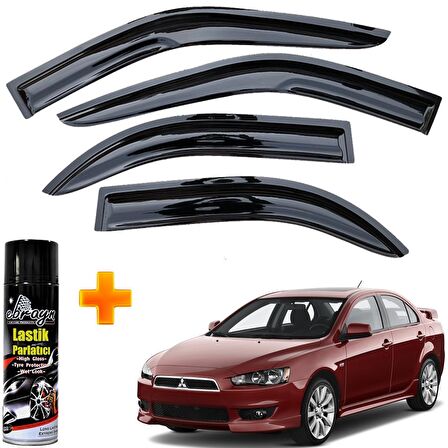 Mitsubishi Lancer Mügen Cam Rüzgarlığı 2008-2015 Arası 4 lü Takım +500ml Lastik Parlatıcı