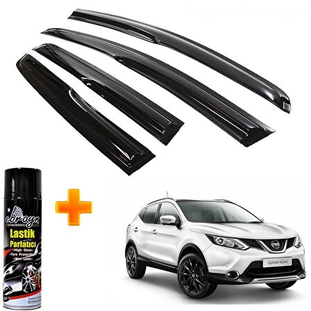 Nissan Qashqai Mügen Cam Rüzgarlığı 2014-2020 Arası 4 Lü Takım +500ml Lastik Parlatıcı