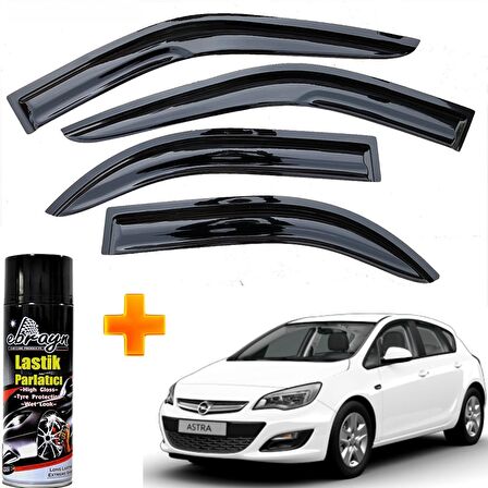 Opel Astra J Mügen Cam Rüzgarlığı Hb 2010-2017 Arası 4 Lü Takım +500ml Lastik Parlatıcı