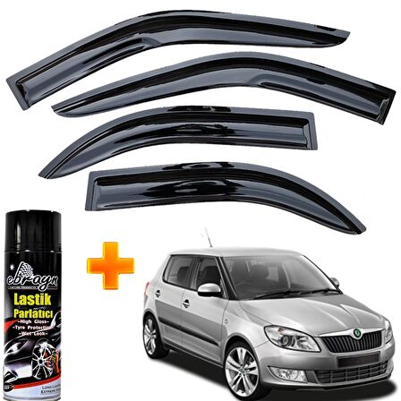 Skoda Fabia Hb Mügen Cam Rüzgarlığı 2009-2014 Arası 4 Lü Takım +500ml Lastik Parlatıcı