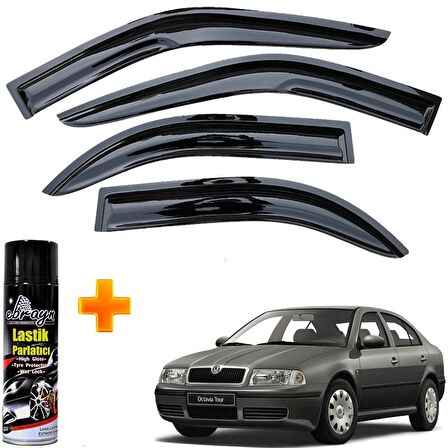 Skoda Octavia A4 Mügen Cam Rüzgarlığı 4lü 1996-2004 Arası Takım +500ml Lastik Parlatıcı