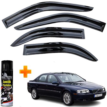 Volvo S80 Mügen Cam Rüzgarlığı 1999-2006 Arası 4 lü Takım +500ml Lastik Parlatıcı