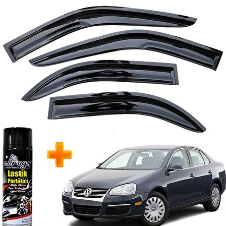 Vw Jetta Mügen Cam Rüzgarlığı 2006-2011 Arası 4 Lü Takım +500ml Lastik Parlatıcı