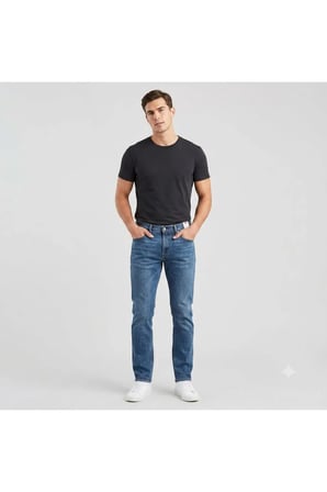 511 Pamuklu Normal Bel Slim Fit Jeans Erkek likralı rahat KOT PANTOLON -0002 Mavi / 29-32