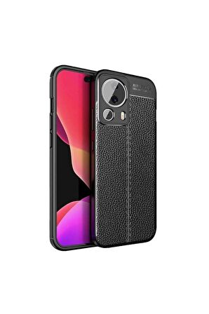Xiaomi Mi 13 Lite ile Uyumlu Kılıf Deri Görünümlü Silikon Telefon Kılıfı Kapak