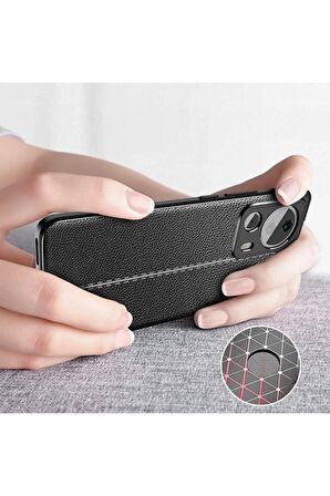 Xiaomi Mi 13 Lite ile Uyumlu Kılıf Deri Görünümlü Silikon Telefon Kılıfı Kapak