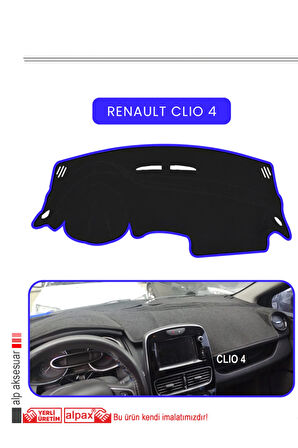 Renault Clio 4 Torpido Koruma  Halısı -  Mavi Kenar