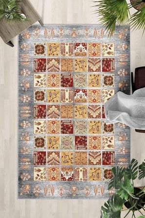 Kaymaz Taban Yıkanabilir Halı – Mutfak, Salon, Yatak Odası için Modern Dijital Baskı Halı (SLNHALI34