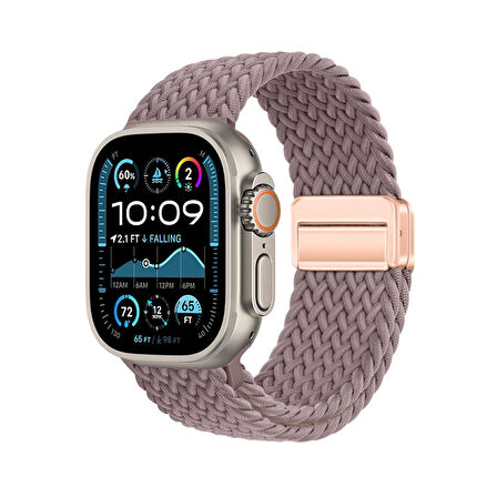 Apple Watch Ultra 49mm Lopard Krd-134 Örgü Tasarımlı Hasır Kordon Strap Kayış
