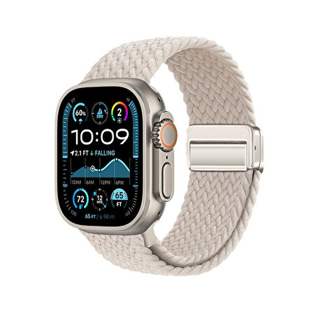 Apple Watch Ultra 49mm Lopard Krd-134 Örgü Tasarımlı Hasır Kordon Strap Kayış