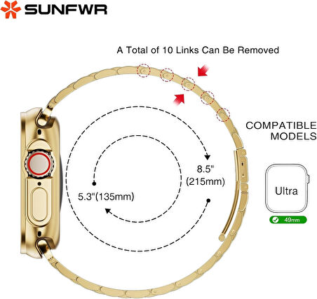 Apple Watch 46mm 10 Serisi BAND-04 Metal Sağlam Kordon