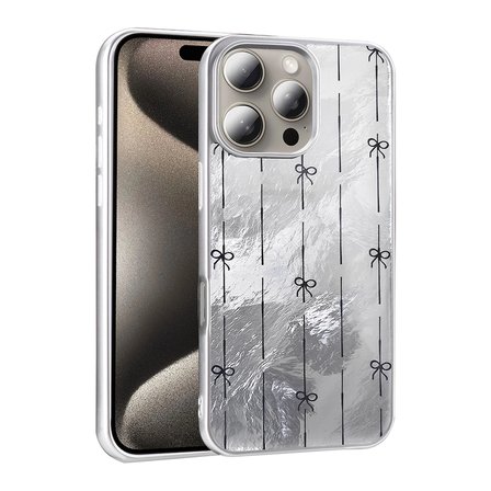 Apple İphone 16 Pro Max Kılıf Parlak Desenli Silikon Mep Kapak Telefon Kılıfı Leopar-Fiyonk-Geo Desenleriyle