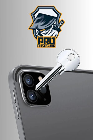 Apple iPad Pro11/13 2024, Pro 12.9/11 Inch (2022/2021/2020) Siyah Çerçeveli Lens Koruma Parlak Renkli Kamera Koruyucu 0.5mm  İnce Cam 3d kamera cam