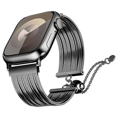 Apple Watch 7 41mm Lopard Krd-137 Metal Hasır Kordon