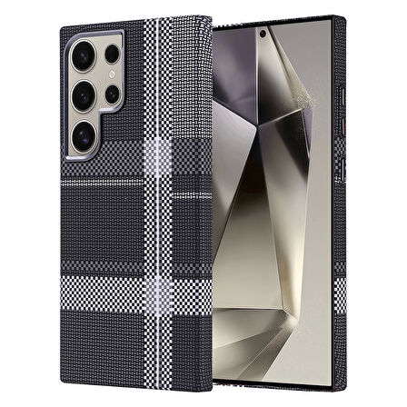 Samsung Galaxy S24 Ultra Kılıf Magsafe Şarj Özellikli Karbon Fiber Görünümlü Lopard Nekst Kapak