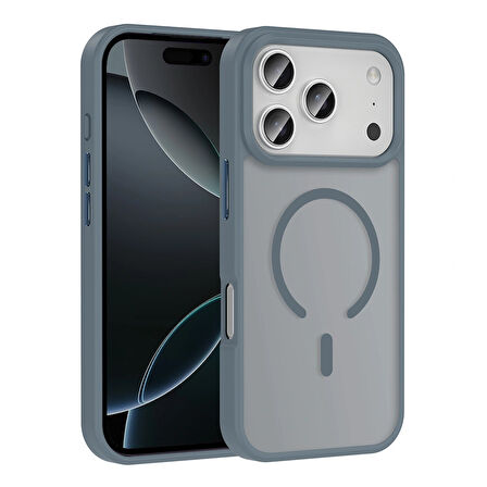 Apple İphone 17 Pro Kılıf Magsafe Şarj Özellikli Mat Arka Yüzey Lopard Sio Kapak