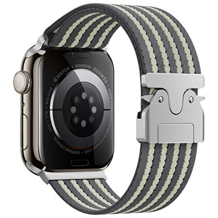 Apple Watch 42mm Lopard Krd-133 Naylon Kumaş Hasır Örgülü Kordon