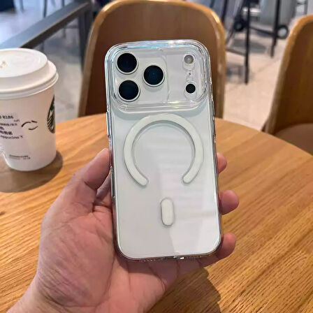 iPhone 17 Pro Max Sararmaz İnce Kılıf Magsafe Şarj Kamera Korumalı Ultra Hybrid Crypto Kapak Telefon Kılıfı