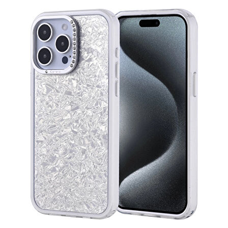 Apple İphone 15 Pro Max Kılıf Taşlı Tasarımlı Lopard Kapi Kapak