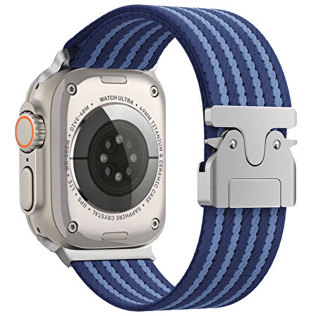 Apple Watch 49mm Lopard Krd-133 Naylon Kumaş Hasır Örgülü Kordon